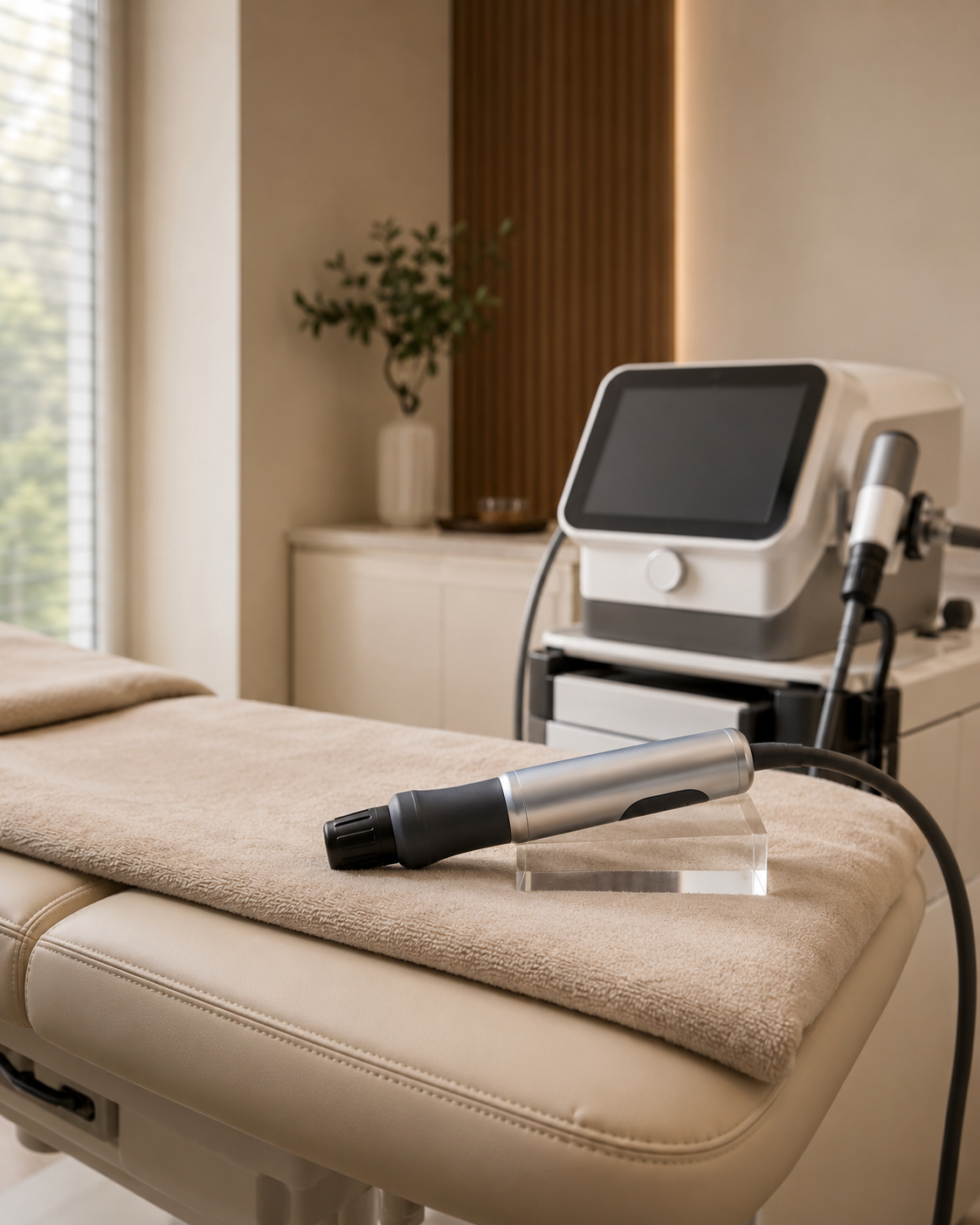 Aparat pentru terapia shockwave intr-o sala de tratament